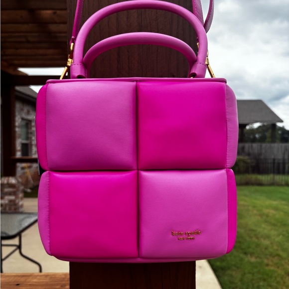 NWT! Kate Spade Box Bag Pink Leather Crossbody Bag - Picture 2 of 9